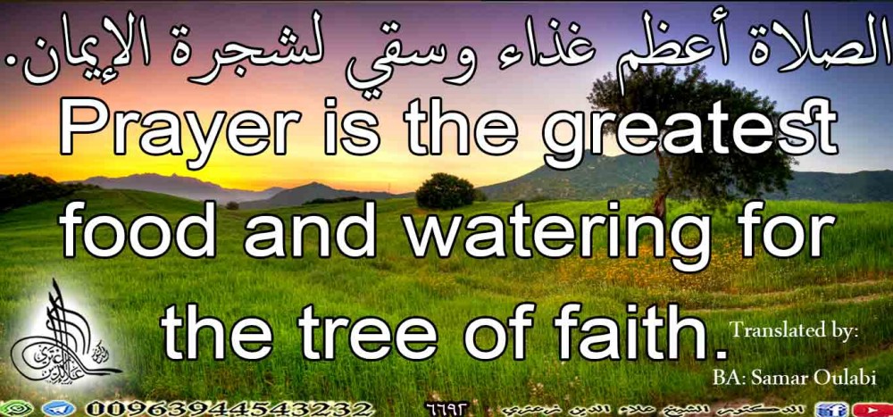 Prayer is the greatest food and watering for the tree of faith.